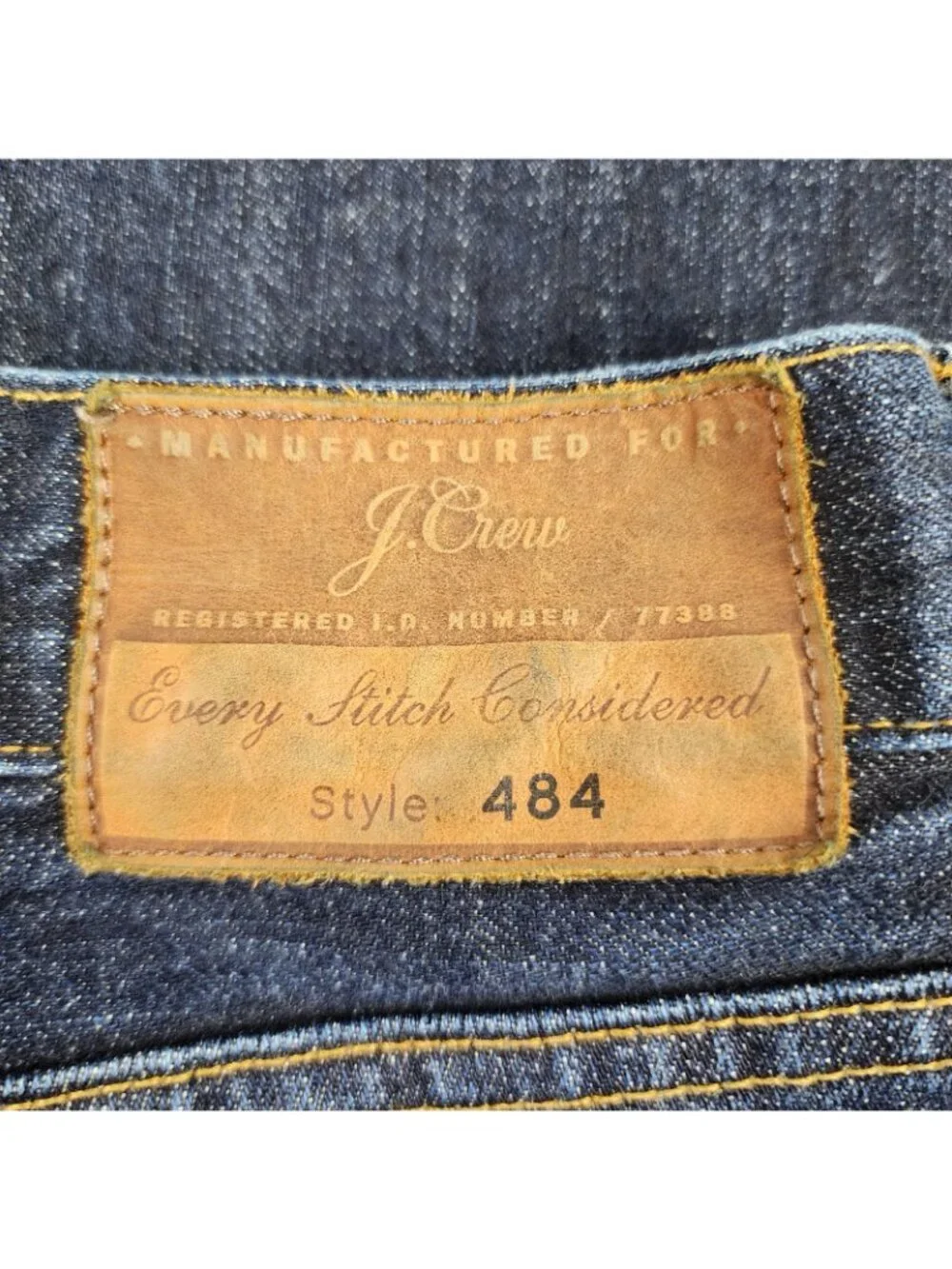 J Crew Jeans Men 36x31 484 Blue Slim Straight Leg Denim